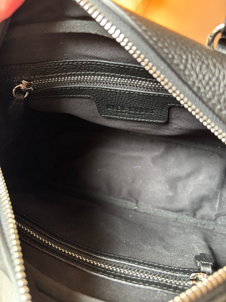 Hyer Goods La Corsa Leather Bowling Bag In Black With Silver Hardware — image 3 of 8